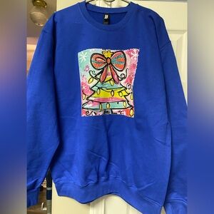 New Christmas Gildan Royal Blue Sweatshirt